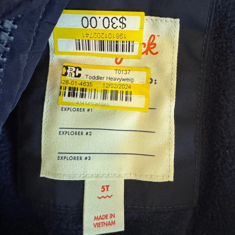 Cat & Jack Toddler Boys Heavyweight Puffer Jacket Navy Blue 5T Hooded Parka Coat